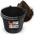Produktbild: 2x 12L Eimer mit Ausguss Tülle Skala Baueimer Kübel für Zement Wasser Mörtel