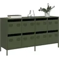 Produktbild: Sideboard Olivgrün 135x39x73,5 cm Kaltgewalzter Stahl - Vidaxl