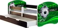 Produktbild: ACMA Jugendbett Kinderbett Junior-Bett Komplett-Set mit Matratze Lattenrost und Rausfallschutz Wenge 14 Goal 140x70 + Bettkasten