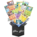 Produktbild: 100 Karten Set - Pokemon Karten Englisch – Originale Pokemon Sammelkarten inkl. 12 Holo/Reverse Holo + 100 Kartenhüllen – Keine Duplikate – Sammelkarten Geschenkbox – Geschenk für Kinder & Sammler