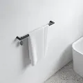 Produktbild: Badetuchhalter reva aus Metall zum Kleben, schwarz matt, 60 cm, für Badezimmer oder Sauna, Wandmontage, Handtuchstange, reva Black Selection,