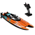 Produktbild: Overmax X-Tide Ferngesteuertes RC-Speedboat Rennboot mit LED 25 km/h 1200 mAh Akkus 34 Minuten Spaß Geschwindigkeitsregulierung Reichweite bis zu 100 m, Schwimmbad- und Seespielzeug