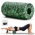Produktbild: EVEREST FITNESS Faszienrolle Wirbelsäule 30cm mittel-hart - Faszienrolle für Rücken Beine Schultern - Massagerolle - Rückenrolle - Pilatesrolle - Foam Roller - Schwarz/Grün