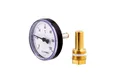 Produktbild: AFRISO Heizkörper Bimetall Zeigerthermometer 0 - 120°C mit Messing Tauchhülse/Schutzrohr