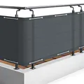 Produktbild: Sol Royal Balkon Sichtschutz PES SolVision PB2 90x300 cm Anthrazit - Balkonumspannung mit Ösen & Kordel, wasserabweisend & witterungsfest - blickdichte Balkonbespannung 160 g/m² mit UV-Schutz