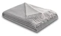Produktbild: Plaid Uni silber-stein, mit Fransenabschluss, Größe 150x200 cm