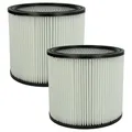 Produktbild: vhbw 2x Faltenfilter kompatibel mit ShopVac Classic 20 Inox, 20 Staubsauger - Patronenfilter Schwarz Weiß Abwaschbar