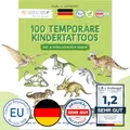 Produktbild: Papierdrachen 100 besonders hautfreundliche Kindertattoos - Tattoos Welt der Dinos - für Kinder - für Jungen und Mädchen - geprüft & made in Germany - Set 27