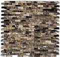Produktbild: Mosaik Verbund Splitface Emperador 3D Bad Küche Wand 40-3D76 I 10 Mosaikplatten