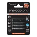 Produktbild: Panasonic eneloop pro, Ready-to-Use Ni-MH Akku, AAA Micro, 4er Pack, min. 930 mAh, 500 Ladezyklen, mit extrastarker Leistung und geringer Selbstentladung, wiederaufladbare Akku Batterie