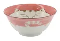 Produktbild: Tokio Japan Design Katzen Schalen Kawaii Cat Tayo Schüssel Black Green Blue & Pink | Nippon Porzellan Ramen Reis Nudel Suppen Dessert Bowl | süße Katzenschälchen (Smile Cat 15x7cm 500ml Red)