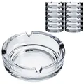 Produktbild: Konzept 11 - Aschenbecher aus Glas (12 Stück) | Glasaschenbecher spülmaschinengeeignet | Aschenbecher für draussen transparent Durchmesser 11 cm 3,5 cm hoch