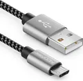 Produktbild: deleyCON 2m Nylon Micro USB Kabel Ladekabel Datenkabel Metallstecker Laden & Synchronisieren Handy Smartphone Tablet Navigationsgerät