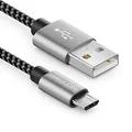 Produktbild: deleyCON 2m Nylon Micro USB Kabel Ladekabel Datenkabel Metallstecker Laden & Synchronisieren Handy Smartphone Tablet