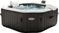 Produktbild: Intex 28458 - Whirlpool aufblasbar PureSpa Jet&Bubble Deluxe, 4 Personen, 120 Düsen, Heizung, Schwarz, 201x71 cm