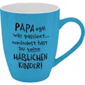 Produktbild: GRUSS & CO Becher mit Motiv Papa egal | Tasse mit Spruch, New Bone China Porzellan, 35 cl, mit Geschenkbaderole | lustiges Geschenk, Geburtstag | 74206