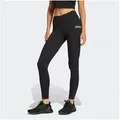 Produktbild: adidas Sportswear Leggings ESSENTIALS LINEAR COTTON aus Baumwollmaterial mit Stretchanteil, hoher Bund, ohne Verschluss schwarz M