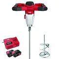 Produktbild: Flex Akku 2-Gang-Rührer MXE 18.0-EC/5.0 Set + WR2 120 (mit 2 Akkus 5,0 Ah + Ladegerät, bürstenloser Motor, Werkzeugaufnahme M14, Max. Rührkorb-ø 120 mm) 495972