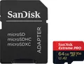 Produktbild: Sandisk Extreme PRO microSDXC™-UHS-I-KARTE Speicherkarte (64 GB, Video Speed Class 30 (V30)/UHS Speed Class 3 (U3), 200 MB/s Lesegeschwindigkeit)