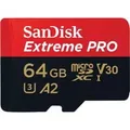 Produktbild: Extreme PRO 64 GB microSDXC, Speicherkarte UHS-I U3, Class 10, V30, A2