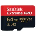 Produktbild: SanDisk Extreme Pro micro SDXC UHS-I, U3, V30, A2, C10+ SD Adapter  64 GB 200 MB/s