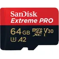 Produktbild: SanDisk 64GB Extreme PRO microSD Speicherkarte 2022 200MB/s & 90MB/s Lese/Schreibgeschwindigkeit, A2 C10 V30 UHS-I U3