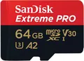 Produktbild: SANDISK Micro SDXC-Card Extreme Pro 64GB V30 A2 mit Adapter