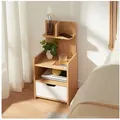 Produktbild: en.casa Nachttisch, »Bordkak« mit Regal 75 x 35 x 30 cm Eicheoptik/Weiß beige