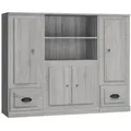 Produktbild: vidaXL Highboard, Hochkommode 3 Stk. Grau Sonoma Holzwerkstoff