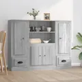 Produktbild: vidaXL Highboards 3 Stk. Grau Sonoma Holzwerkstoff