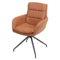 Produktbild: Esszimmerstuhl MCW-K32, Küchenstuhl Lehnstuhl Stuhl, drehbar Auto-Position, Stoff MVG ~ Wildleder-Optik braun