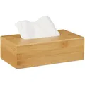 Produktbild: Relaxdays Kosmetiktücherbox 10024621, aus Bambus, 27,5 x 8,5 x 15,5 cm, braun