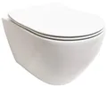 Produktbild: ADOB Tiefspül-WC, wandhängend, Abgang waagerecht, Set, Spülrandlos, inkl. Slim-WC-Sitz und Schallschutzmatte