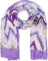 Produktbild: styleBREAKER Damen Schal mit buntem Zick Zack Zacken Muster und Metallic Akzenten, Stola mehrfarbig gezackt 01016221, Farbe:Lila