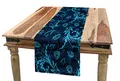 Produktbild: ABAKUHAUS Blau Tischläufer, Damast spornte Zusammenfassung, Esszimmer Küche Rechteckiger Dekorativer Tischläufer, 40 x 225 cm, Indigo Aqua