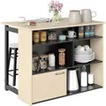 Produktbild: HOMCOM Bartisch Set Spanplatte Schwarz Eiche 116L x 70B x 89,5H cm