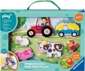 Produktbild: Ravensburger Play+ 12034123 Magnetisches Holz Puzzle Bauer 12-36 Monate