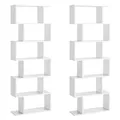 Produktbild: VASAGLE Bücherregal, 2er Set, Regal mit 6 Ebenen, Standregal, Büroregal, freistehend, Dekoregal, zur Präsentation, modern, für Wohnzimmer, Schlafzimmer, Büro, weiß LSS037W01