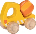 Produktbild: goki 55874 - Betonmischer aus Holz, Robustes Baustellenfahrzeug mit beweglichen Reifen, flexibler Mischer, leicht zu greifen, fördert die Motorik der Kinder, 13cm x 6cm x 10cm, ab 2 Jahre
