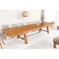 Produktbild: riess-ambiente Esstisch FINCA 300-400cm vintage braun - recyceltes Pinienholz, 2 Ansteckplatte (Einzelartikel, 1-St), Industrial Design mit Querstrebe – ideal für bis zu 14 Personen braun 300 cm x 76 cm x 100 cm