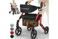 Produktbild: ELONEO Rollator 2in1 Rollator & Rollstuhl, Faltbar und Leicht, Outdoor-Gummireifen, mit Stiz & Netztasche