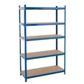 Produktbild: ESTEXO Lagerregal Steckregal Schwerlastregal Kellerregal Regal verzinkt Werkstattregal Werkbank Regal Blau 200x120x50cm | 875kg