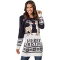 Produktbild: dressforfun 900831 Damen Weihnachtspullover Merry Christmas, Strickpullover mit süßen Rentieren - Diverse Größen - (XL | Nr. 303363)