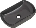 Produktbild: FACKELMANN Keramik Waschtisch NEW YORK / Maße (B x H x T): ca. 50,5 x 12 x 31,5 cm / ovales Aufsatzbecken / Waschbecken fürs Bad und Gäste WC / Keramikbecken mit Permanentablauf / Farbe: Grau