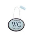 Produktbild: LB H&F Lilienburg Hängedekoration 1 x WC Türschild Blechschild Tür Vintage Schild Nostalgie Toilette (Baddeko Badezimmer antikstil Shabby Gäste-WC Klo-Schild 17,5cm für Frauen + Männer Metallschild Hinweisschild Dekoschild WC, Restaurant Bild Türschild Toilettenschild Retro Nostalgie shabby), Nostalgie, Vintage, Retro, Antik