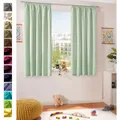 Produktbild: heimtexland ® Dekoschal Baumwolle Uni Blickdicht Vorhang Kräuselband Gardine Kinderzimmer Pastell Mint HxB 150x135 Typ625