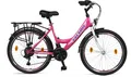 Produktbild: Talson Mädchen-Fahrrad 24 Zoll, 21-GG-Shimano, mit Beleuchtung und Gepäckträger, Farbe Rosa