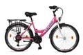 Produktbild: Talson Kinderfahrrad 24 Zoll Cityrad 064, 21 Gang Shimano, Kettenschaltung, mit Beleuchtung nach StVZO und Gepäckträger Rosa