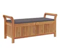 Produktbild: vidaXL Gartenbank Garten-Truhenbank mit Kissen 126 cm Massivholz (1-St)