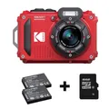 Produktbild: Kodak Waterproof PixPro WPZ2 rot 4x Zoom, WiFi + Zusatzakku + 16GB Speicherkarte | Temporär mit Kostenlose Geschenkbox i.W.v. 160 EUR | 5 Jahre Garantie
